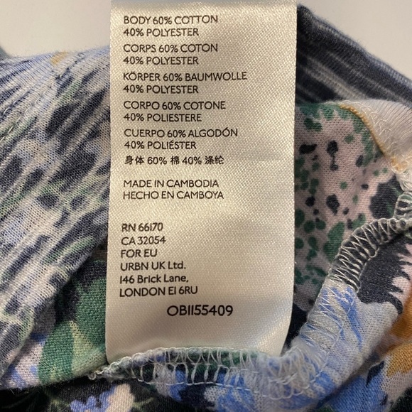 Anthropologie‎ Botanical Print Pullover Top Vintage Wash Short-sleeve Size Small - Picture 8 of 14